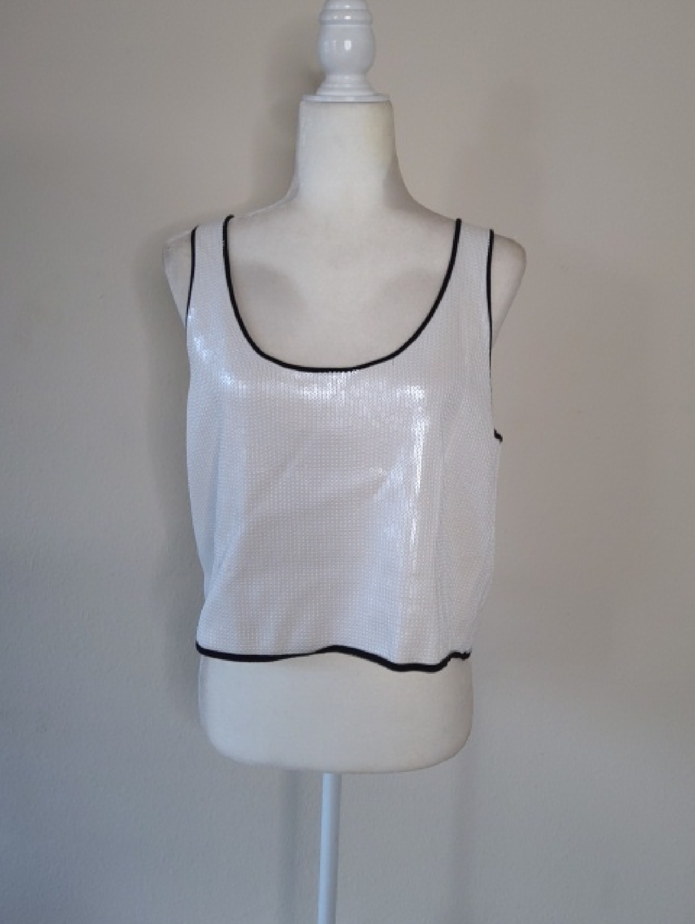 Zara White Sequin Top